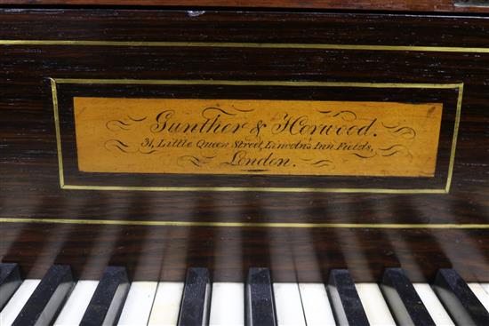 A Regency Gunther & Horwood mahogany square piano